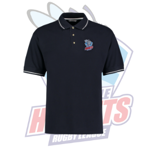 Rochdale Hornets Embroidered Crest Tipped Polo - Navy/White